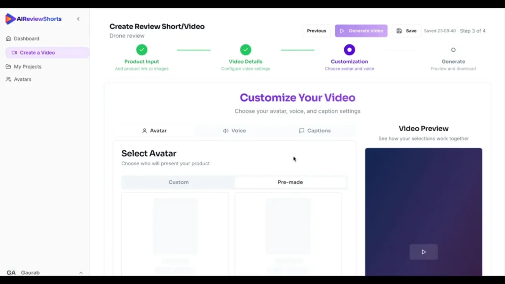 AI ReviewShorts working step 2