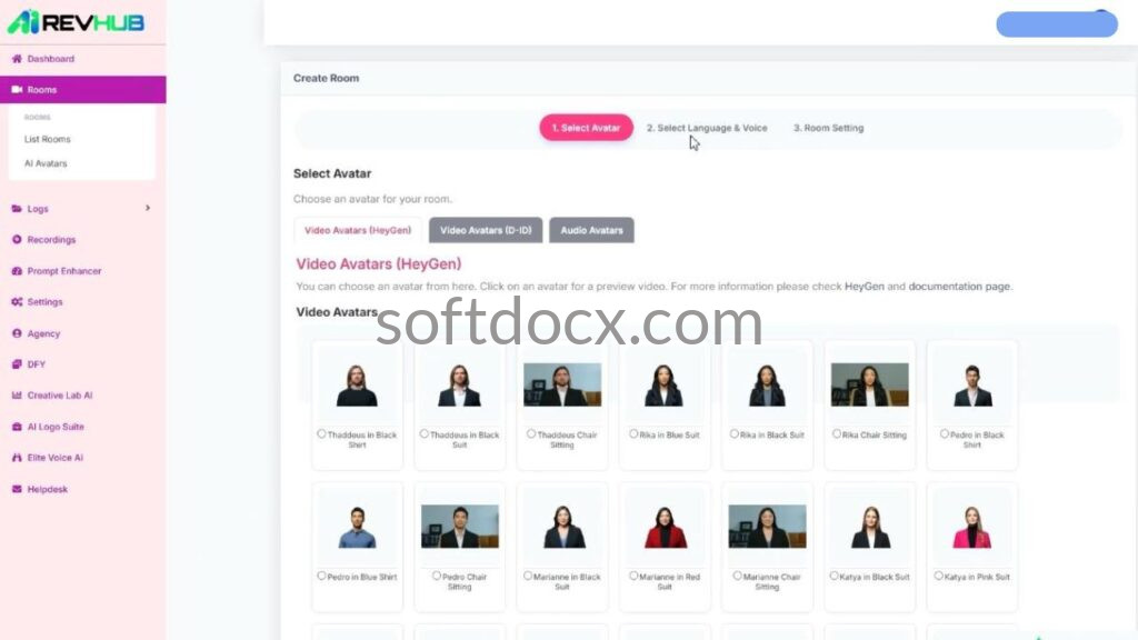 AI RevHub Review - A watermarked screenshot of the AI RevHub dashboard showing step 1 working process