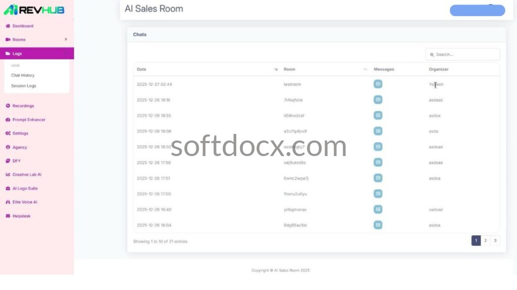 A watermarked screenshot of the AI RevHub dashboard showing step 2 working process